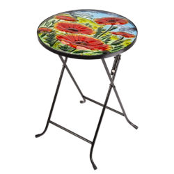 Poppy Glass Folding Side Table